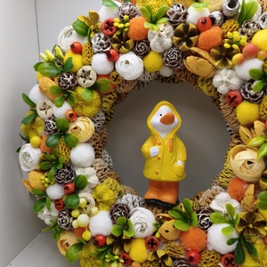 Tavaszi virágos koszorú, kopogtató 30 cm - otthon & életmód - dekoráció - ajtó- és ablak dekoráció - ajtódísz & kopogtató - Meska.hu