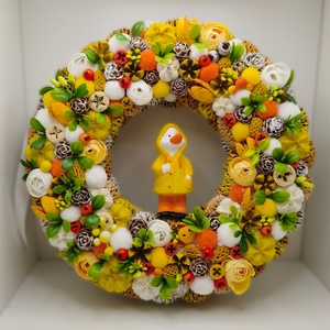 Tavaszi virágos koszorú, kopogtató 30 cm - Meska.hu