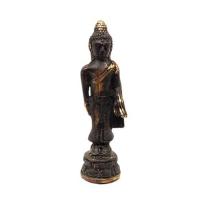 Réz figura Buddha álló óarany 10,5x3cm, Otthon & Életmód, Dekoráció, Spiritualitás, , MESKA