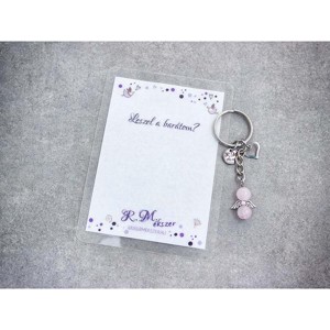 Leszel a barátom kulcstartó rózsakvarccal, Táska & Tok, Kulcstartó & Táskadísz, Kulcstartó, , MESKA