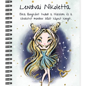 Személyre szabható - Szőke hajú Csini Bika lány mintás A5-ös füzet, Otthon & Életmód, Papír, írószer, Jegyzetfüzet & Napló, , MESKA