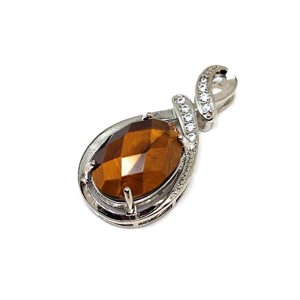 Ovális medál fém str faz Tigrisszem 2x4cm, Ékszer, Nyaklánc, Medál, , MESKA