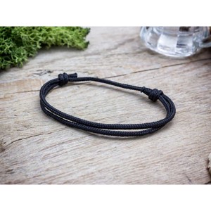 Szerencsehozó fekete paracord karkötő, Ékszer, Karkötő, Fonott karkötő, , MESKA