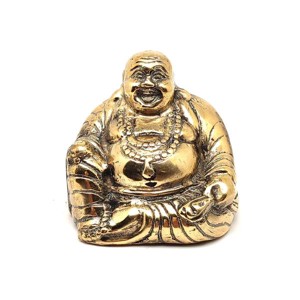 Réz figura Buddha nevető arany 5x6cm - Meska.hu