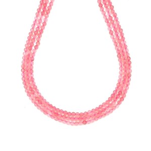 Rózsakvarc fazettált golyó 2-3mm� ékszerkészítő alapanyag (füzér), Kellékek & szerszámok, Ásvány alapanyag, Ásványfüzér, , MESKA