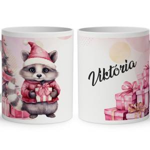 Kérd a neveddel - Cuki pink mosómaci mintás bögre, Otthon & Életmód, Konyhafelszerelés, tálalás, Tálalás, Bögre & Csésze, , MESKA