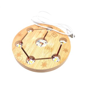 Lámpa fa talpas USB fehér kör 15cm, Kellékek & szerszámok, Ásvány alapanyag, Ásvány lámpa, , MESKA