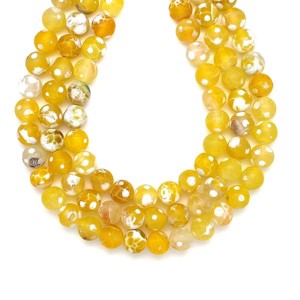 Achát szinezett sárga golyó 10mm ékszerkészítő alapanyag (füzér), Kellékek & szerszámok, Ásvány alapanyag, Ásványfüzér, , MESKA