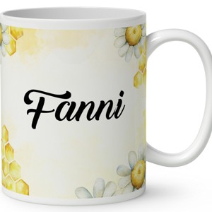 Névvel kérhető - Repülő cuki méhecske mintás bögre - otthon & életmód - konyhafelszerelés, tálalás - tálalás - bögre & csésze - Meska.hu