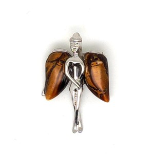 Angyal szárnyas fém medál Tigrisszem 23x33mm, Ékszer, Nyaklánc, Medál, , MESKA