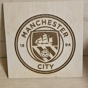 Manchester City címer gravírozott tábla - Meska.hu