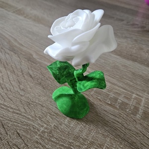 3D nyomtatott fehér rózsa - otthon & életmód - virágdekoráció - virágdíszek - asztali virágdísz - Meska.hu