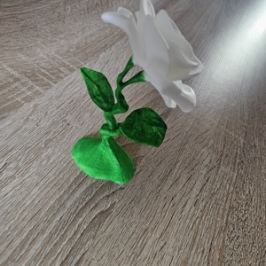 3D nyomtatott fehér rózsa - otthon & életmód - virágdekoráció - virágdíszek - asztali virágdísz - Meska.hu