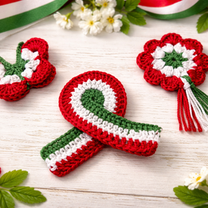 Horgolt kokárda - Meska.hu