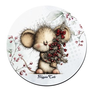 Cuki téli kisegér mintás pohár alátét, , , MESKA