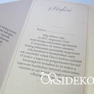 Esküvői meghívó szalaggal és fém dísszel - esküvő - meghívó & kártya - meghívó - Meska.hu