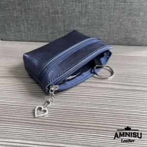 Metál sötétkék kettő cipzáras kulcstartó B6012 - táska & tok - kulcstartó & táskadísz - kulcstartó - Meska.hu