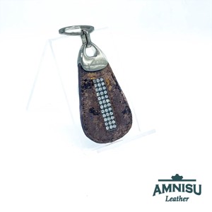 Sötétbarna márványmintás csepp alakú kristály köves kulcstartó H9002, , , MESKA