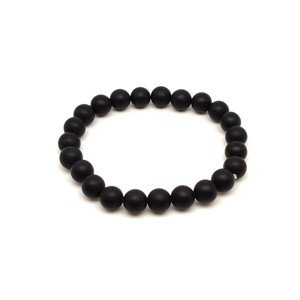 Ónix olajos matt golyó karkötő 8-9mm - Meska.hu