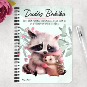Személyre szabható - A legcukibb mosómaci és sünike mintás A6-os füzet - otthon & életmód - papír, írószer - jegyzetfüzet & napló - Meska.hu