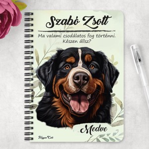Személyre szabható - Berni pásztor portré mintás A6-os füzet - otthon & életmód - papír, írószer - jegyzetfüzet & napló - Meska.hu