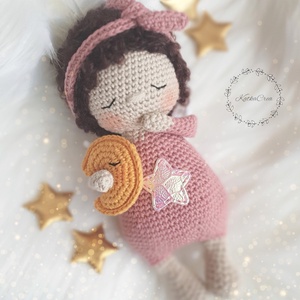 Horgolt őrangyal baba, amigurumi baba, angyal, alvóbaba - játék & sport - baba & babaház - baba - Meska.hu