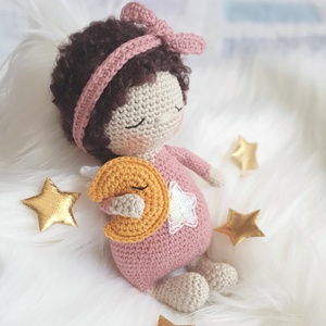Horgolt őrangyal baba, amigurumi baba, angyal, alvóbaba - játék & sport - baba & babaház - baba - Meska.hu