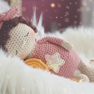 Horgolt őrangyal baba, amigurumi baba, angyal, alvóbaba - játék & sport - baba & babaház - baba - Meska.hu