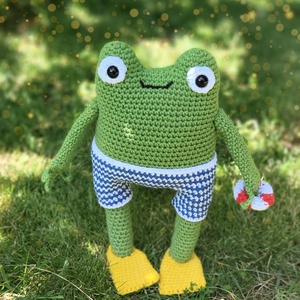 Horgolt béka, amigurumi béka - játék & sport - baba & babaház - baba - Meska.hu