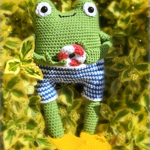 Horgolt béka, amigurumi béka - játék & sport - baba & babaház - baba - Meska.hu