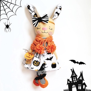 Halloween Nyuszi baba - otthon & életmód - dekoráció - halloween - halloweeni figurák - Meska.hu