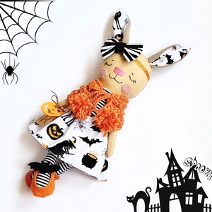 Halloween Nyuszi baba - otthon & életmód - dekoráció - halloween - halloweeni figurák - Meska.hu