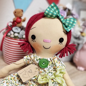 Baba, rongybaba, Raggedy Ann, dekoráció, Otthon & Lakás, Babaszoba, gyerekszoba, Babaszoba dekoráció, Baba-és bábkészítés, Varrás, Meska