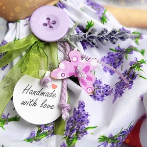 Levendula baba, rongybaba, Raggedy Ann, dekoráció - otthon & életmód - babaszoba, gyerekszoba - babaszoba, gyerekszoba - Meska.hu