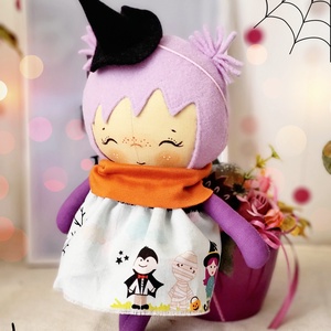 Halloween baba, boszorkány baba - játék & sport - baba & babaház - öltöztethető baba - Meska.hu