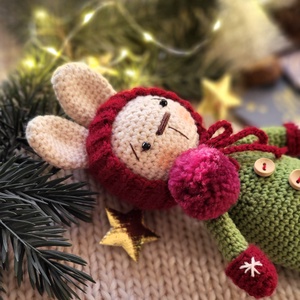 Horgolt Karácsonyi Nyuszi, amigurumi nyúl, manó - játék & sport - plüssállat & játékfigura - nyuszi - Meska.hu