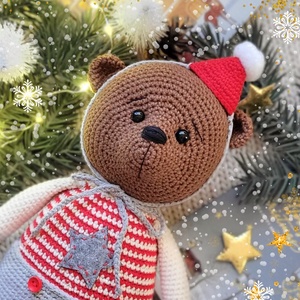Horgolt Karácsonyi Maci, amigurumi medve, manó - Meska.hu
