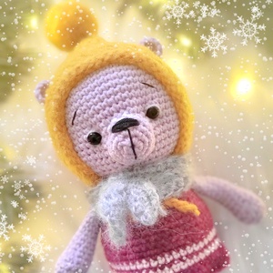 Horgolt Karácsonyi Maci, amigurumi medve, manó - Meska.hu
