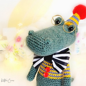Horgolt krokodil, amigurumi állatfigura, party dekoráció, babaszoba dekoráció - játék & sport - plüssállat & játékfigura - más figura - Meska.hu