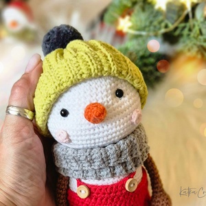Horgolt hóember, amigurumi hóember - játék & sport - plüssállat & játékfigura - más figura - Meska.hu