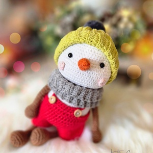 Horgolt hóember, amigurumi hóember - játék & sport - plüssállat & játékfigura - más figura - Meska.hu