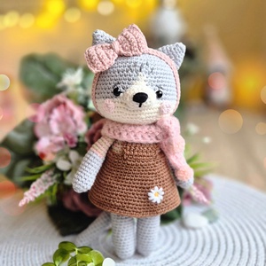 Horgolt macska, amigurumi cica, öltöztethető  - játék & sport - plüssállat & játékfigura - cica - Meska.hu