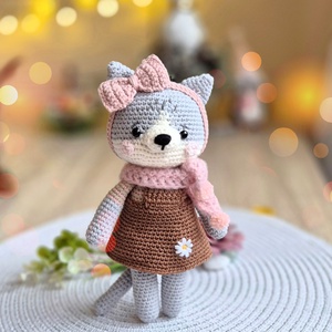 Horgolt macska, amigurumi cica, öltöztethető  - játék & sport - plüssállat & játékfigura - cica - Meska.hu