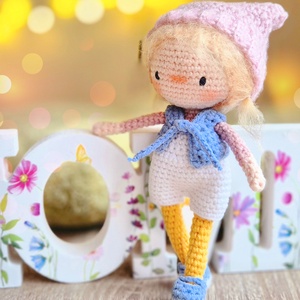 Horgolt baba, amigurumi baba, tavaszi dekoráció, öltöztethető baba - játék & sport - baba & babaház - baba - Meska.hu