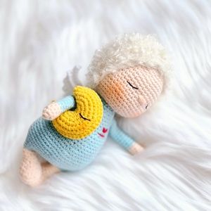  Horgolt őrangyal baba, amigurumi baba, angyal, alvóbaba - játék & sport - baba & babaház - baba - Meska.hu