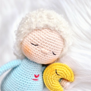  Horgolt őrangyal baba, amigurumi baba, angyal, alvóbaba - játék & sport - baba & babaház - baba - Meska.hu