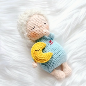  Horgolt őrangyal baba, amigurumi baba, angyal, alvóbaba - játék & sport - baba & babaház - baba - Meska.hu