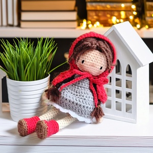 Piroska horgolt baba, amigurumi baba, öltöztethető baba - játék & sport - baba & babaház - baba - Meska.hu