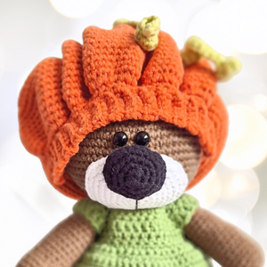 Horgolt maci, amigurumi medve, tök, halloween, őszi dekoráció, Játék & Sport, Plüssállat & Játékfigura, Maci, Baba-és bábkészítés, Horgolás, MESKA