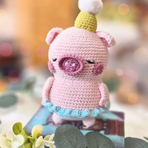 Horgolt malac, amigurumi malacka, születésnapi dekoráció - Meska.hu